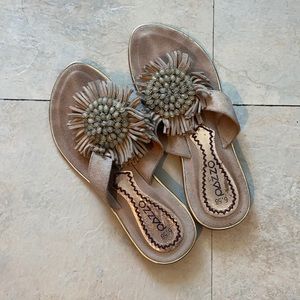 Pazzo leather summer embellished sandals 6.5 fit 7